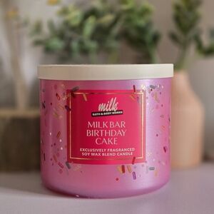 Limited Edition Milk Bar Birthday Cake 3 Wick Candle by Bath and Body Works